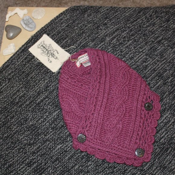 🔥 Plum Merino Rib Knit Spring Neckwarmer - Picture 2 of 5
